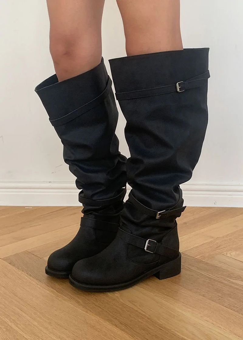 SHIRRING BELT LOOSE BOOTS (2color)