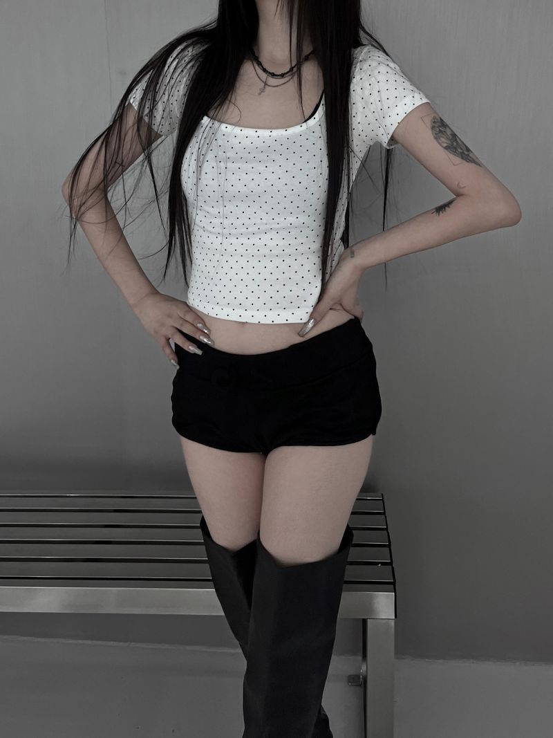 dottie crop short sleeve T (2color)