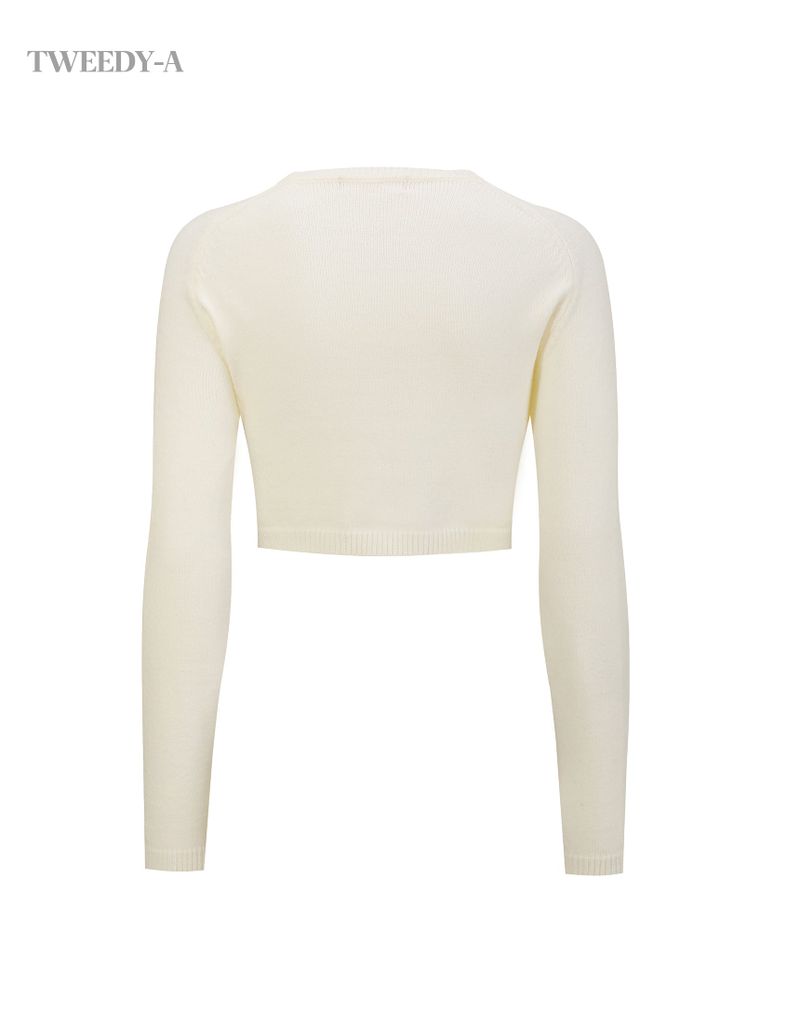 Catherine Hart one-button knit cardigan ivory