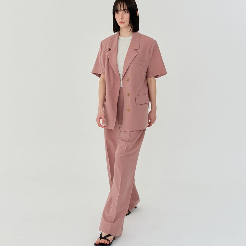 SUMMER WOOL HALF JACKET (PINK)