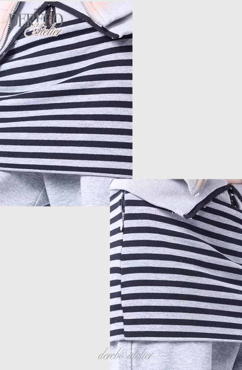 Gradient Off-Shoulder Zip-Up (PANTS)