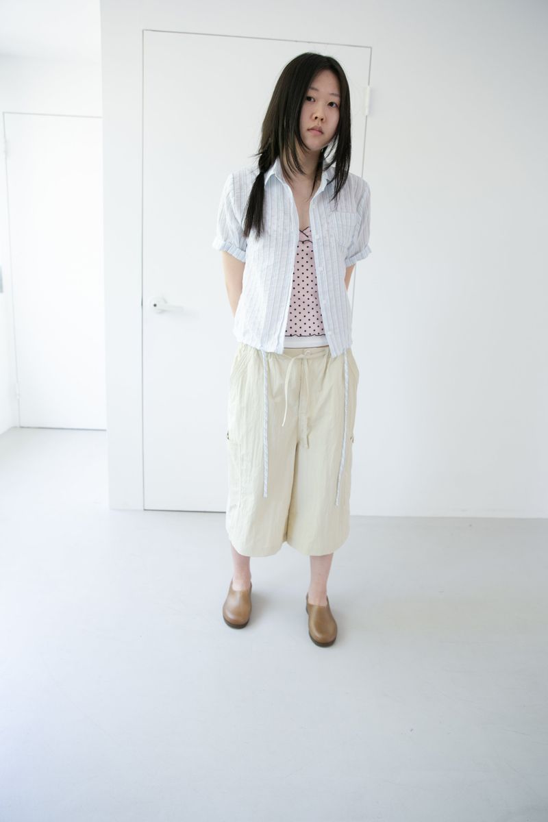 nylon button pocket bermuda pants(3colors)