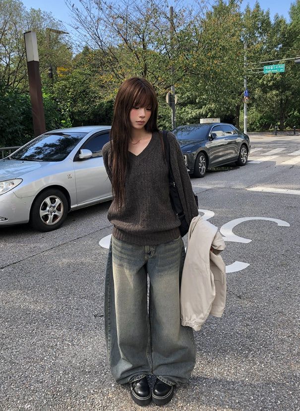 Withy Cable Loose Fit Long Sleeve Knit