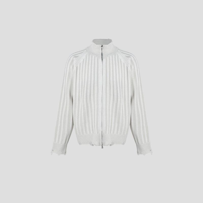 Sep Contrast Knitted Zip Up (3color)