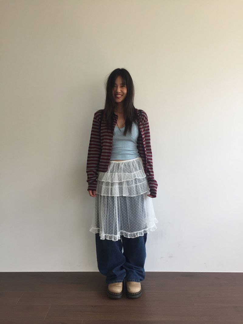 Glass Dot Layer Skirt (3color)