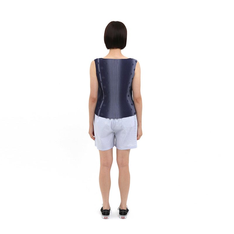 1/2 S CLEF DOT PLEATS SLEEVELESS (NAVY)