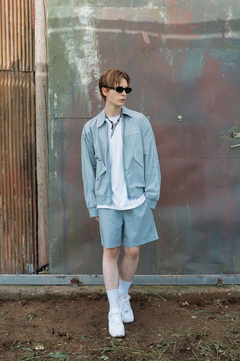 PIPING BLOUSON SET - PANTS (SKY BLUE)