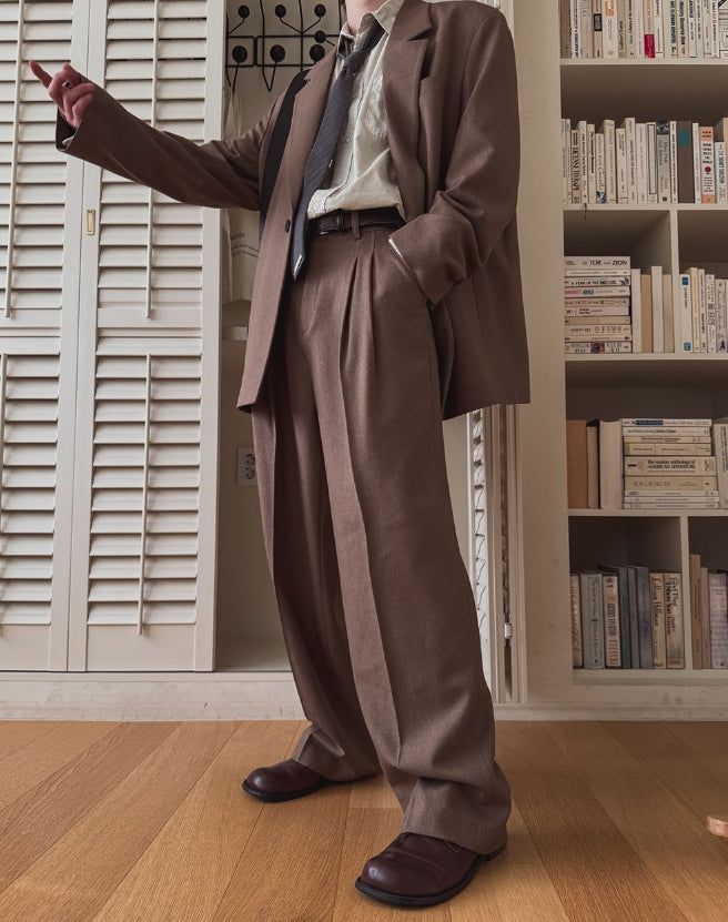 Tony Adjust Long Wide Slacks Blazer Set