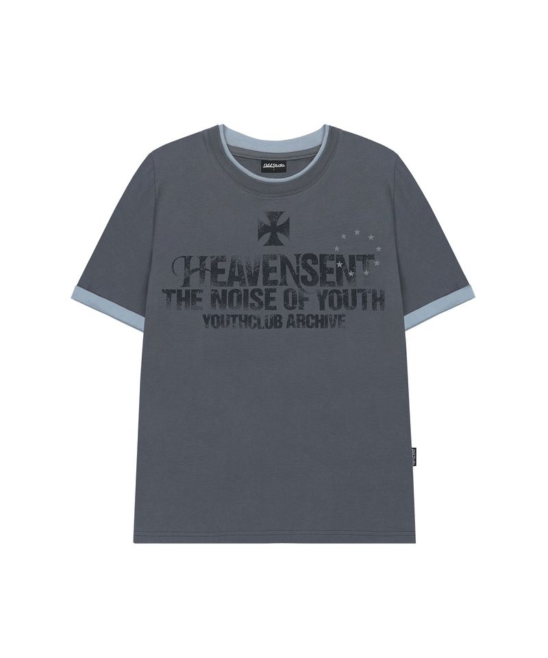 ODDSTUDIO（オッドスタジオ）の「Heaven Sent Color Layered Roll-up T-shirt - MAGNET GRAY（Tops）」