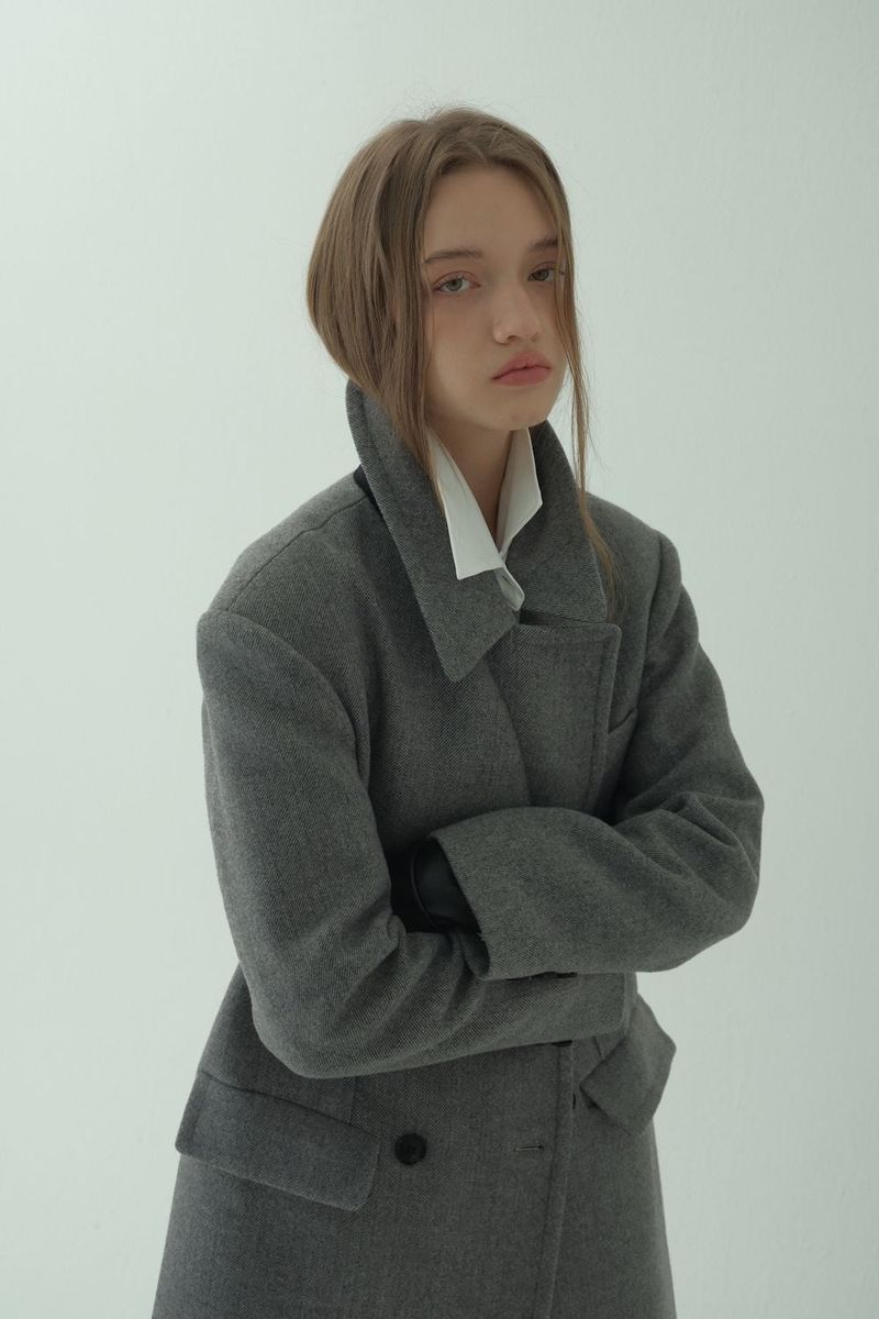 OVERSIZED WOOL COAT_MELANGE GRAY