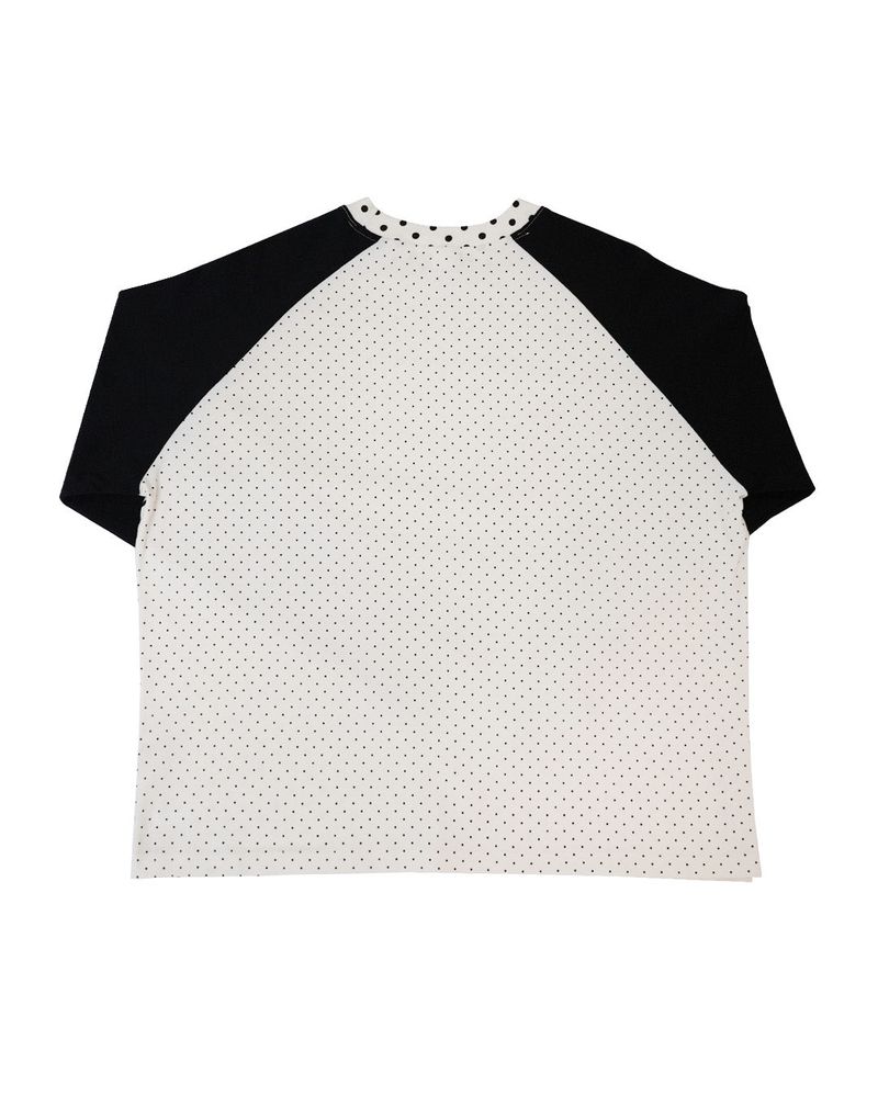 patched raglen t-shirts / white