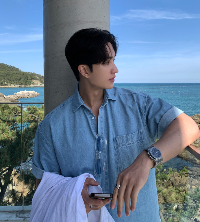 LOOKPLE（ルックプル）の「 Riberry Biowashed Semi-Over Short Sleeve Denim Shirt（Tops）」