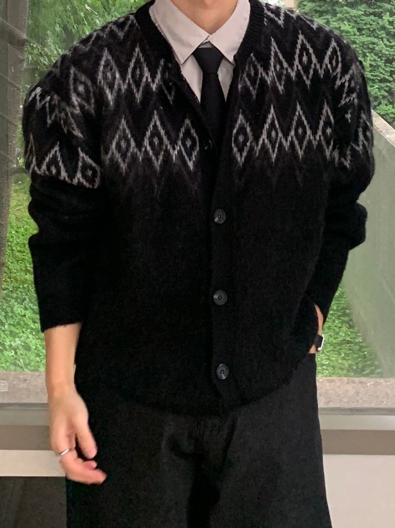 Mensfloor（メンズフロア）の「Shadow Jacquard Brush Cardigan（Jackets/Outerwear）」
