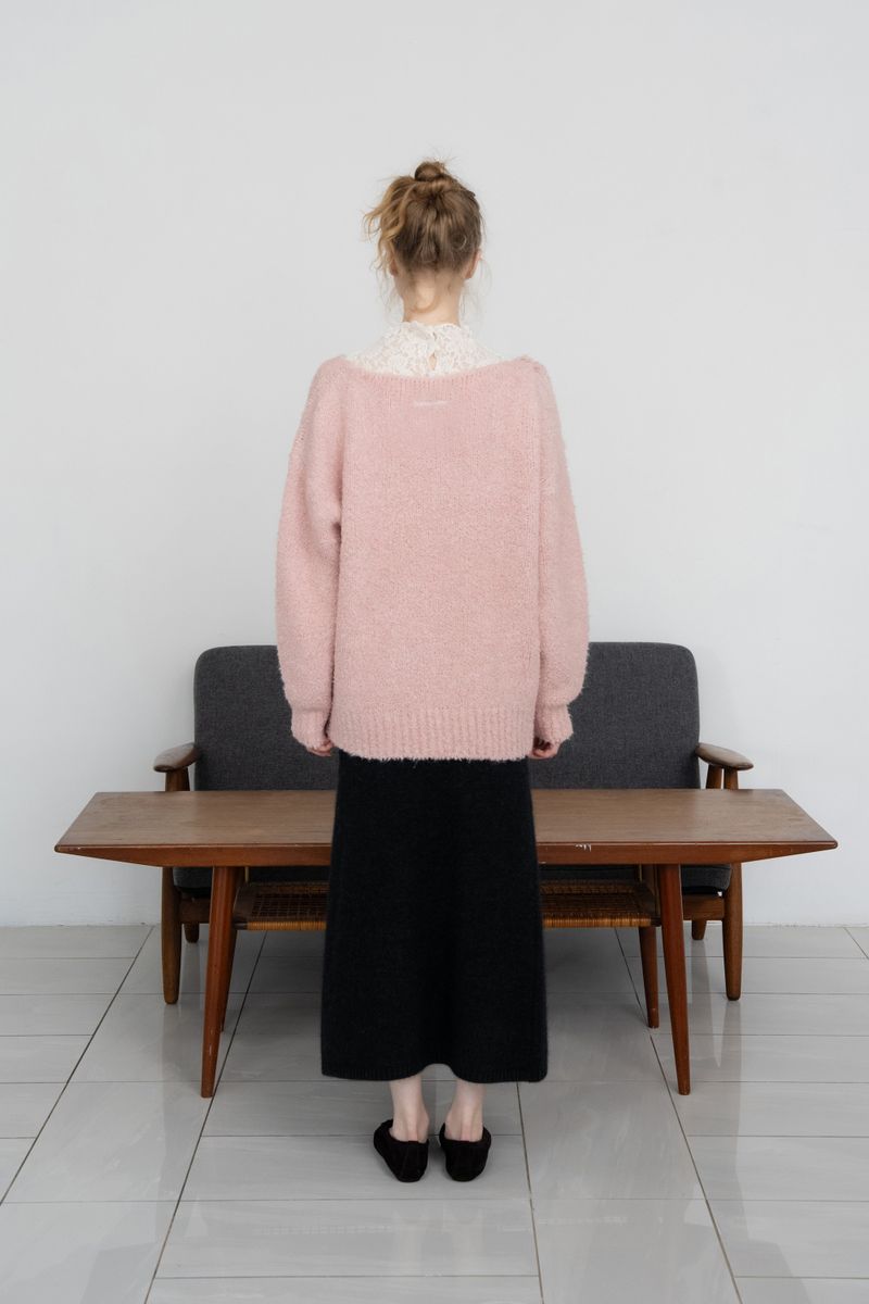 Blush boucle knit_baby pink