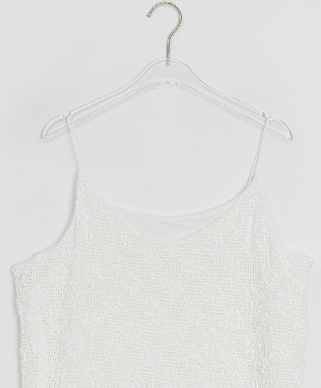 Foreri Punching Lace Layered Strap Sleeveless Mini One Piece