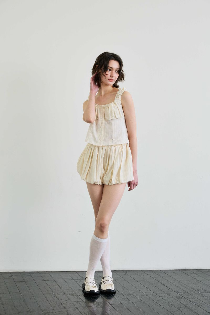 CUDDLY BALLOON SKIRT PANTS / BEIGE