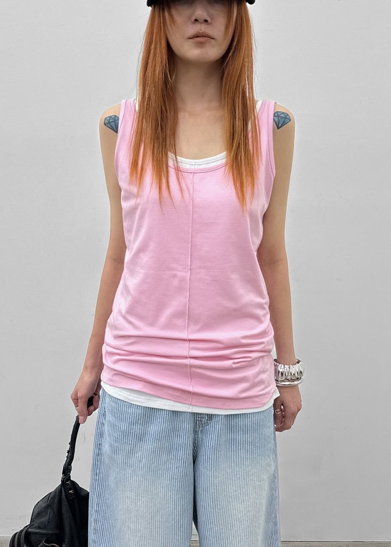 [MADE] Neko Pintuck Long Sleeveless Top