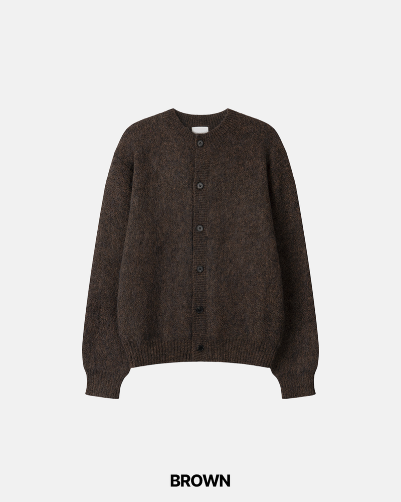 Hairy Wool crop Knit Cardigan