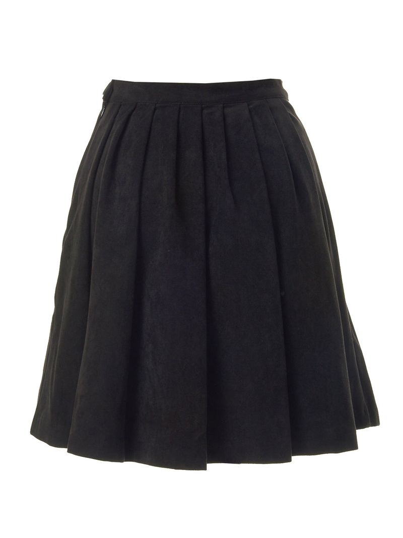 TUCK PLEATS MINI SKIRT_BLACK