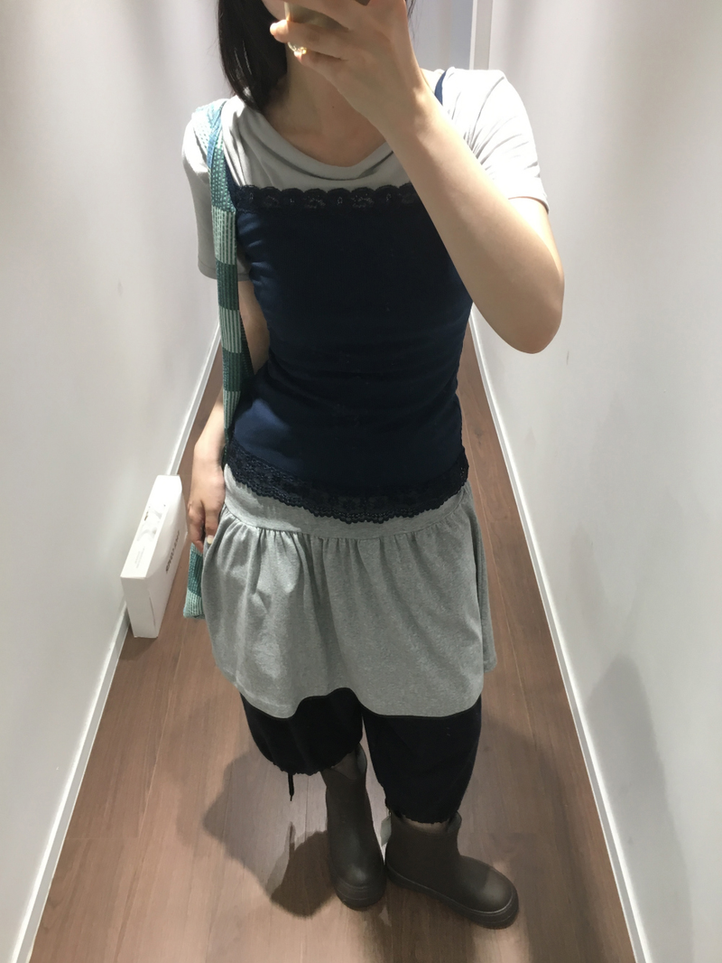Drop ribbed lace sleeveless top (7color) 