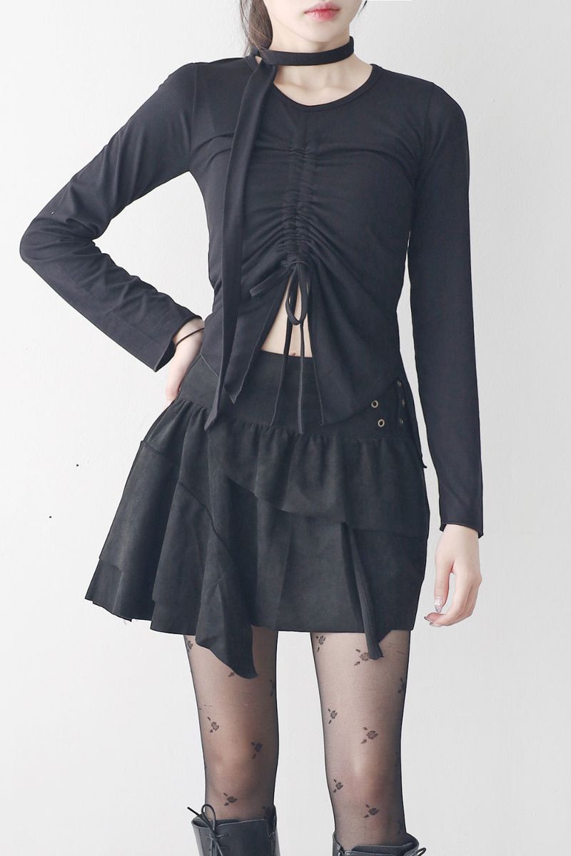 NONCODE（ノンコード）の「Lucy Tie Shirring T-Shirt（Tops）」