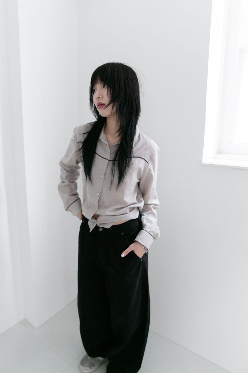 heart stud cotton balloon pants(2colors)
