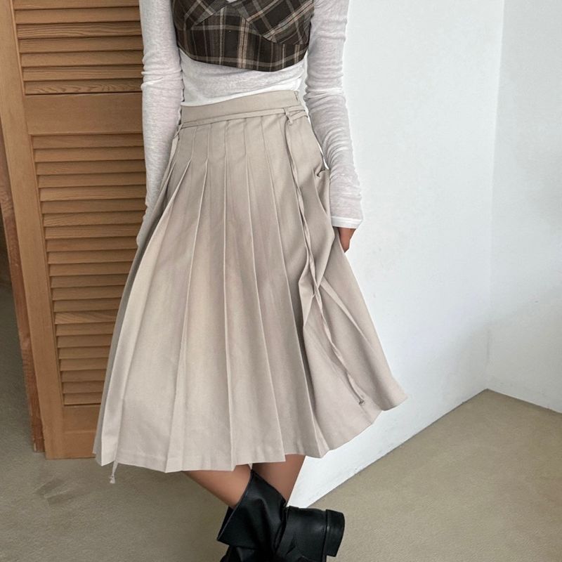 String Pleats Skirt - 2colors