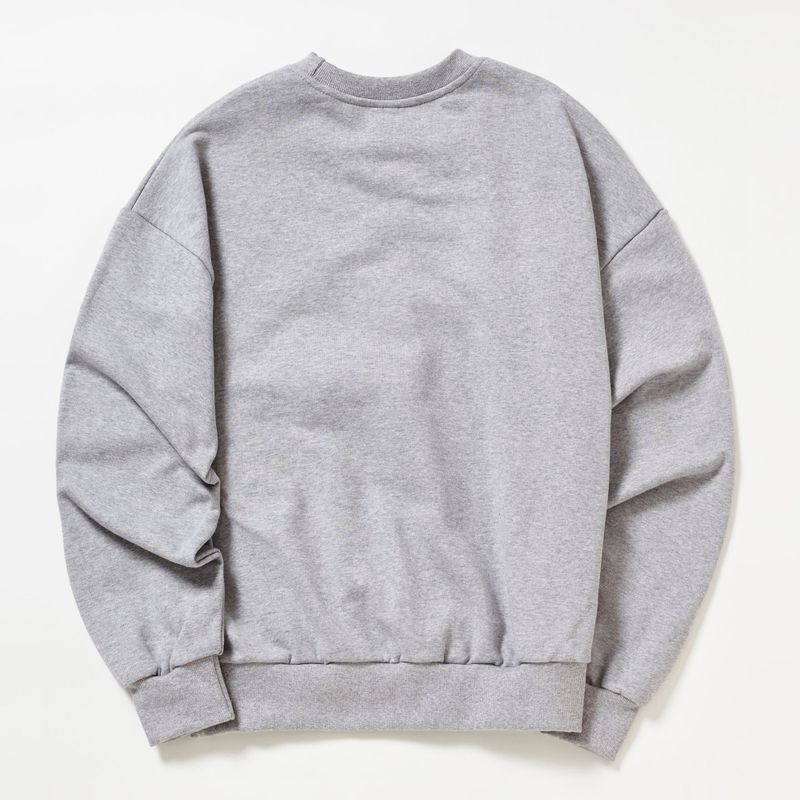 PEACH EMBOSSED PRINT SWEATSHIRT_MELANGE GRAY