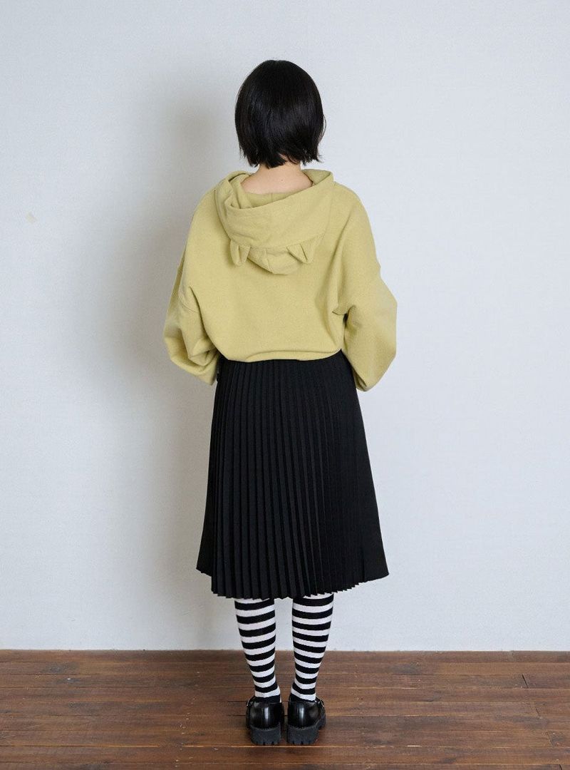 DOUBLE MOOD WRAP PLEATED SKIRT