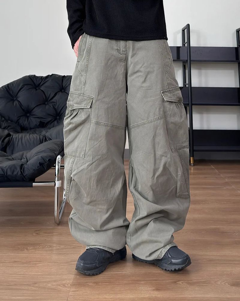 Cerne Dying Washed Curved Cargo Pants