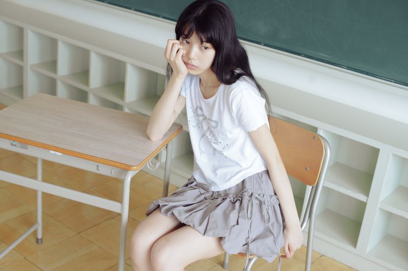 frill balloon skirt(grey)