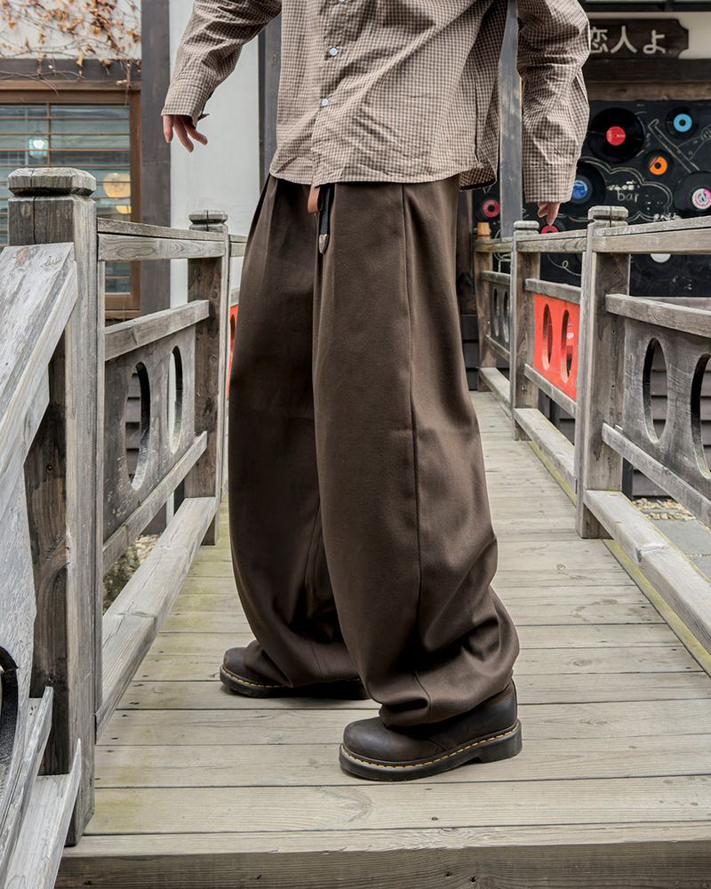 Tia Double-Pleat Wide Slacks
