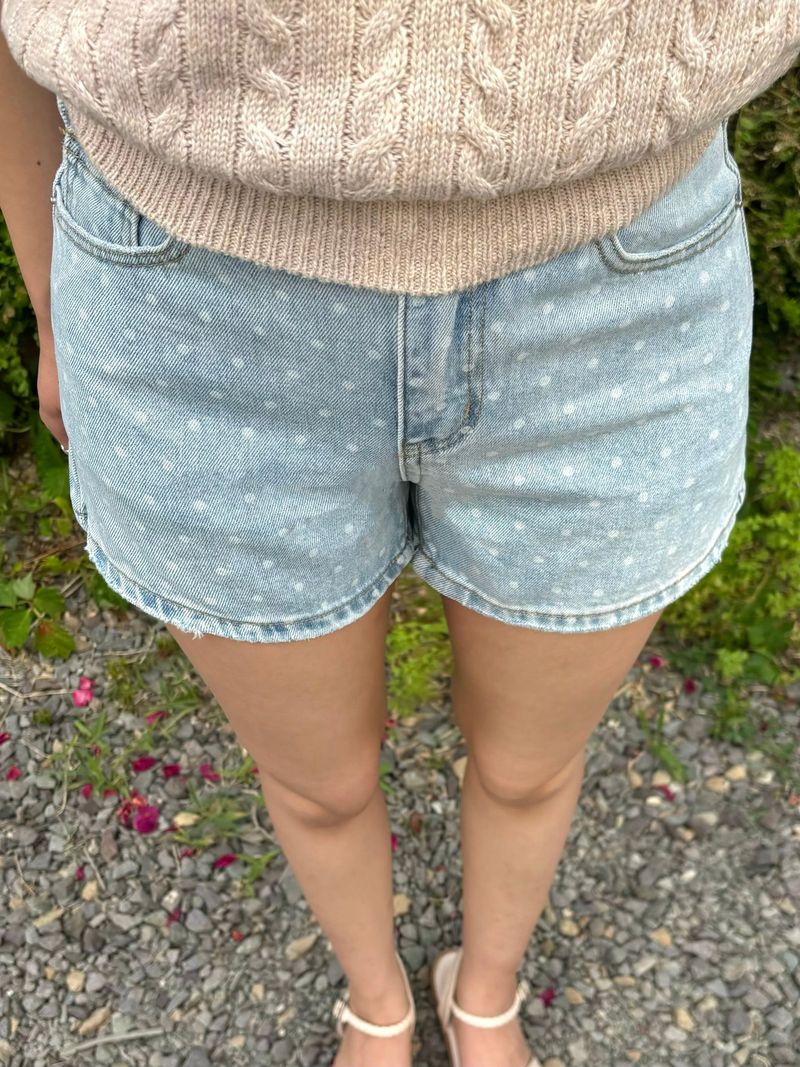 LIGHT BLUE DOT DENIM PANTS 21101