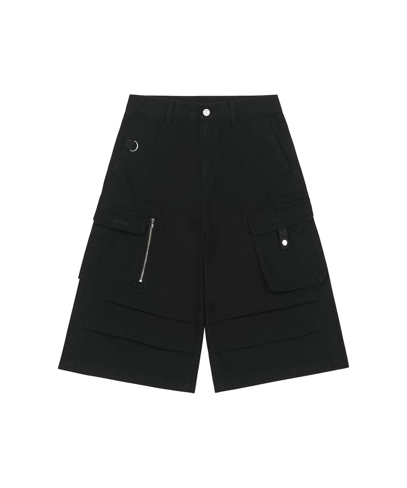 Parachute Cotton Cargo Bermuda Pants - BLACK