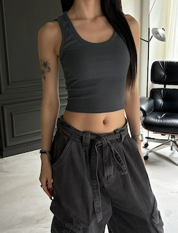 [BASIC ITEM] Rib crop sleeveless(9color)