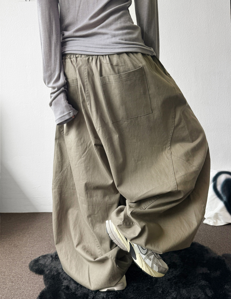 Hita Balloon Curve Cotton Long Pants 3 Color 