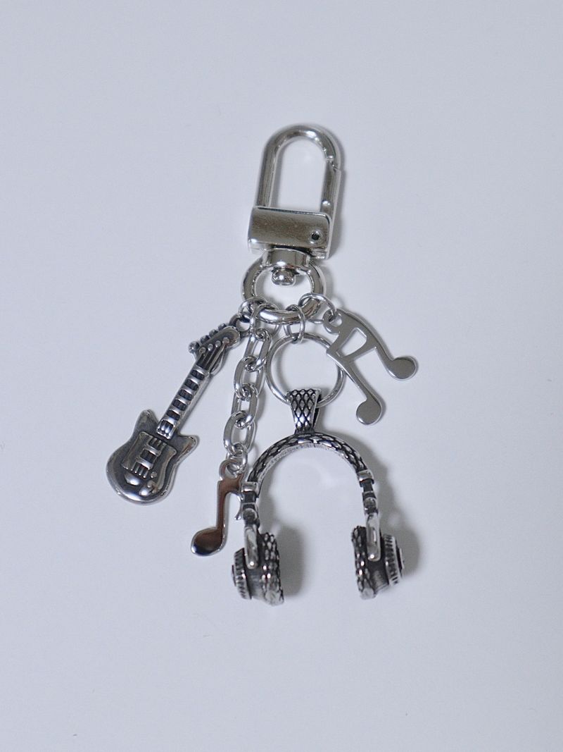  Headphone music guitar keyring
