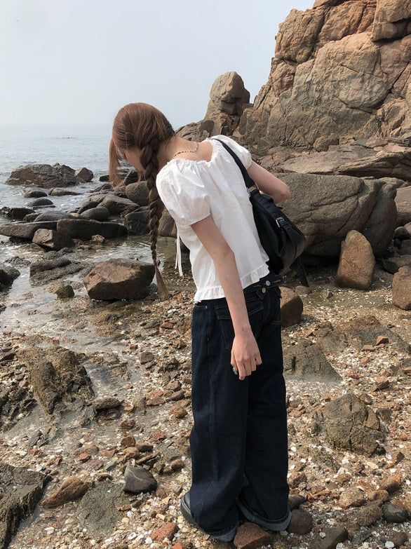 Ens Back Adjust Pocket Wide Raw Denim Pants