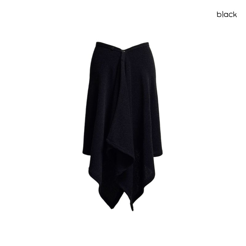 (3color) Soft Knit Layered Wrap Skirt