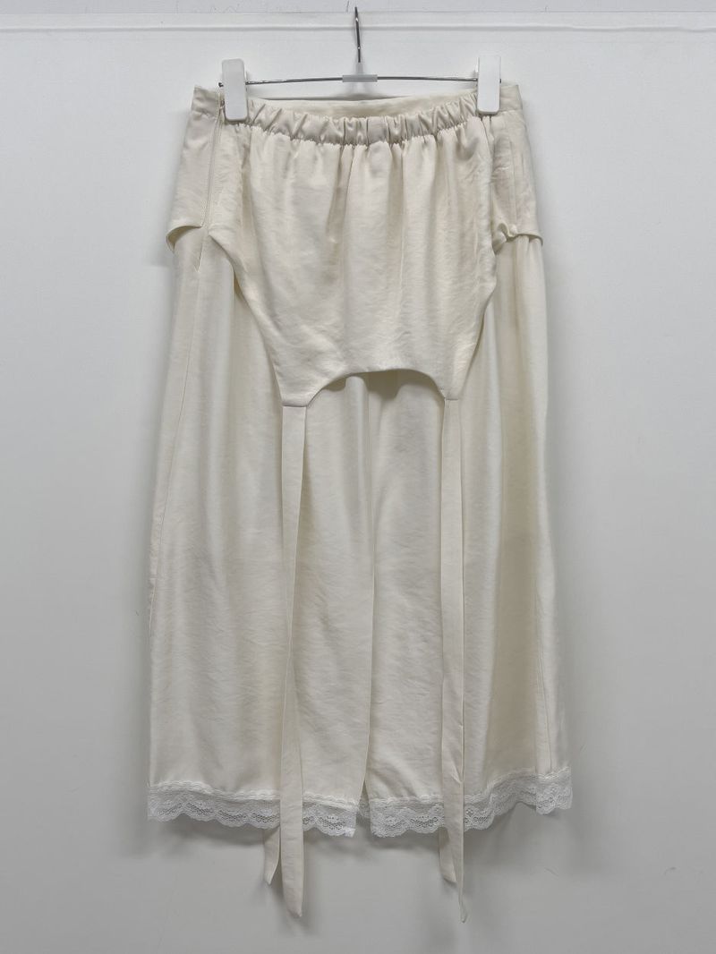 Fold Satin Lace Skirt