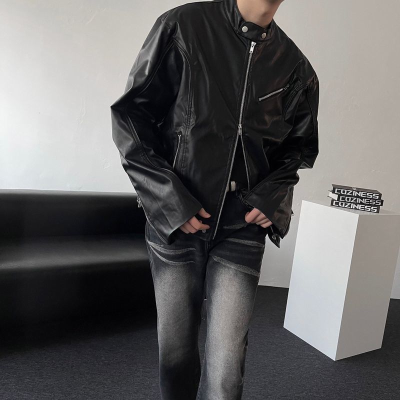 RU23118 Buffing Leather Jacket (2 colors)