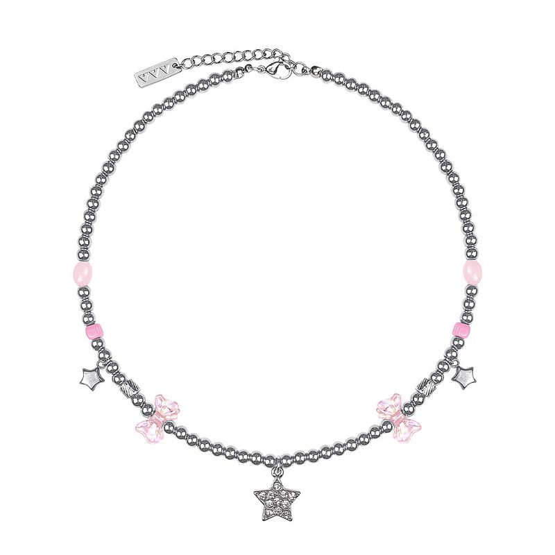 Star Ribbon Ball Chain Surgical Necklace