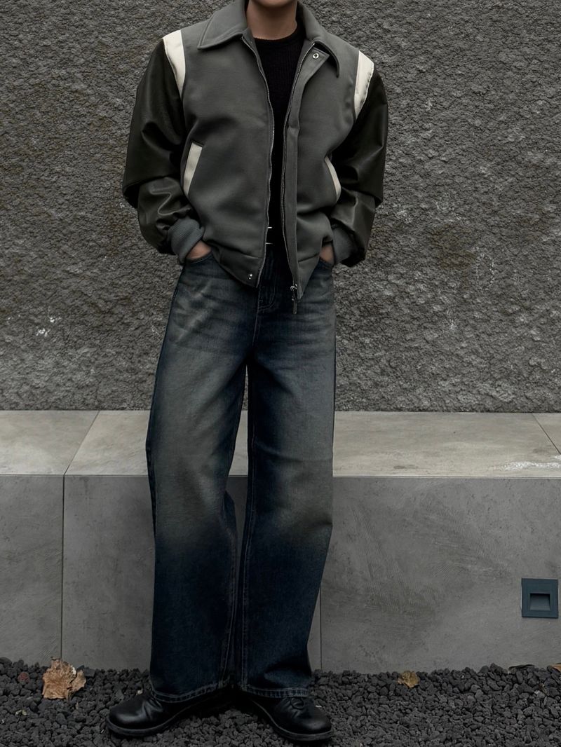 Deep blue green wide pants