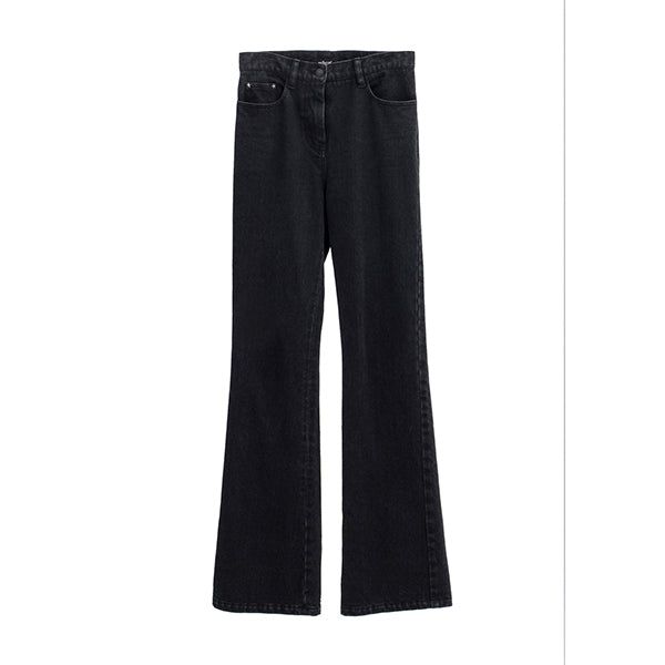 WASHED RIVET DENIM PANTS