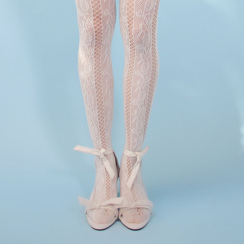 onnitella（オニテラ）の「rose lace fishnet tights (ivory)（Fashion Accessories）」