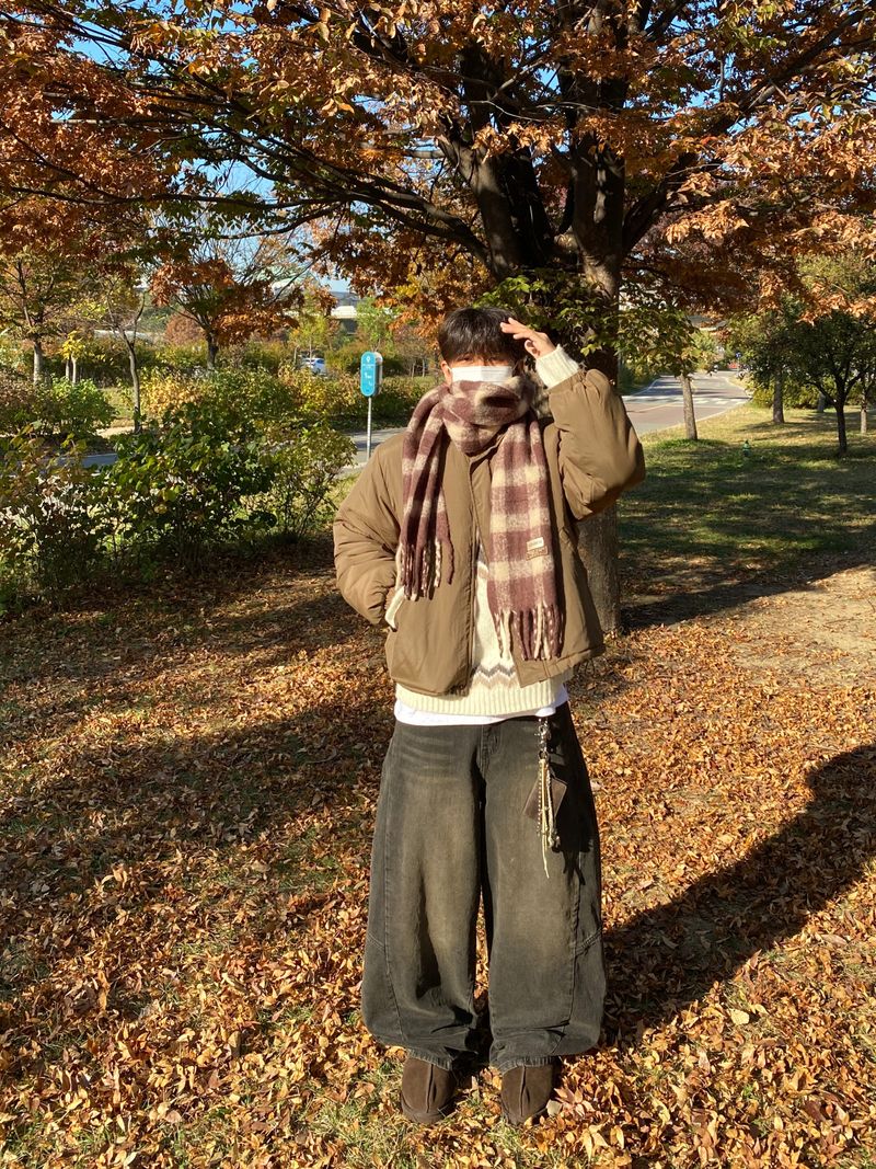 Wool Checkered Reggae Muffler (2color)