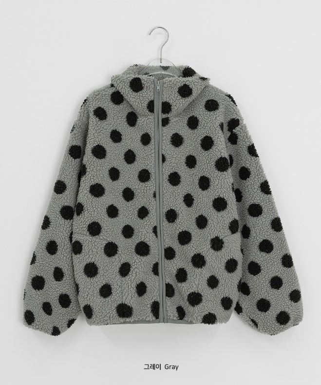 Ratmaru Dot Fleece Zip-Up Jumper