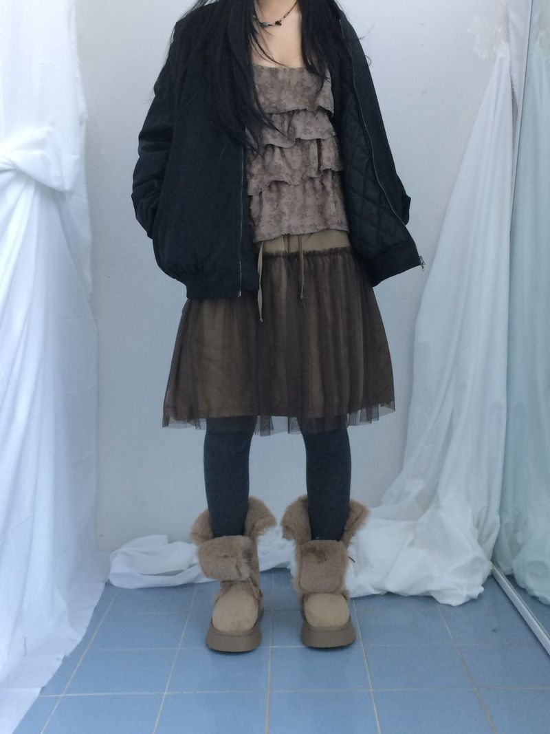 Suede Rabbit Fur Boots