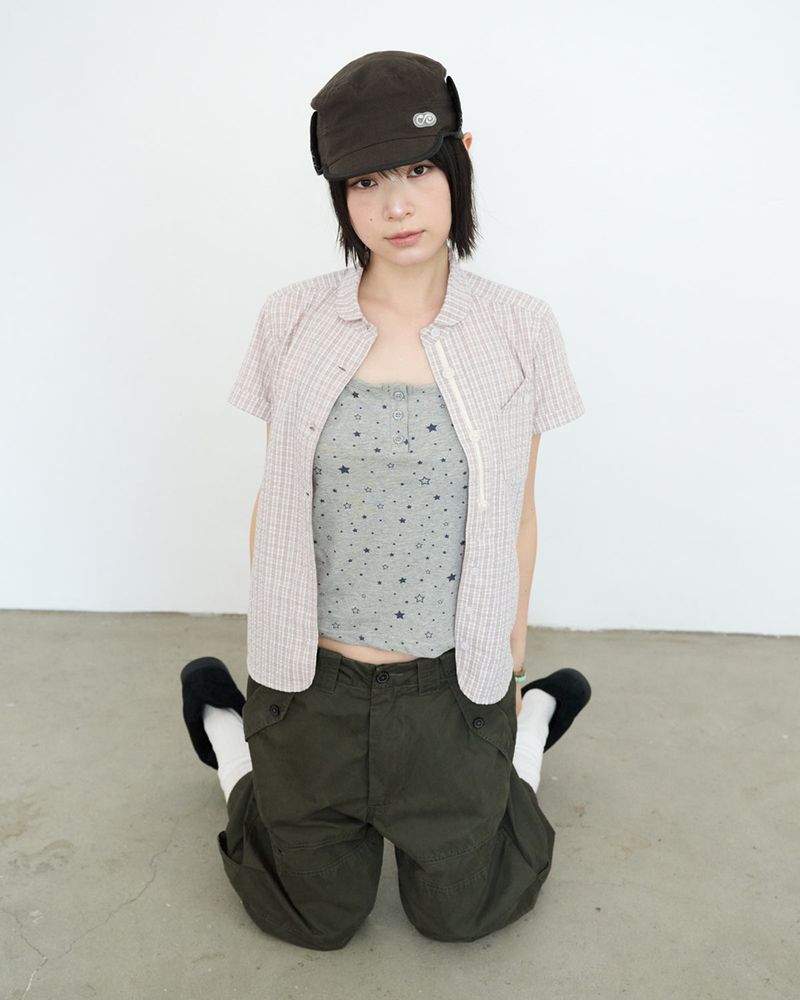 Round Collar Archive Check Shirt