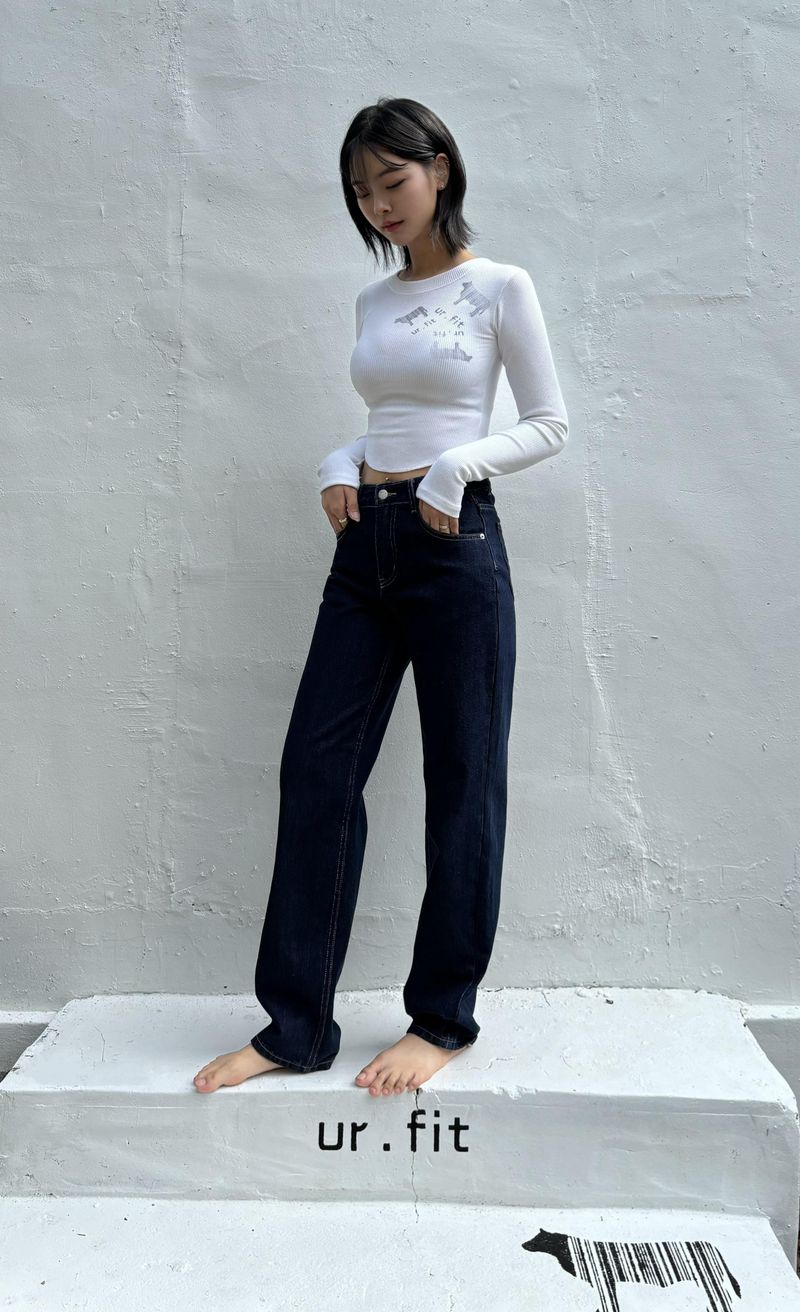 DARK BLUE STANDARD FIT DENIM PANTS code 23003
